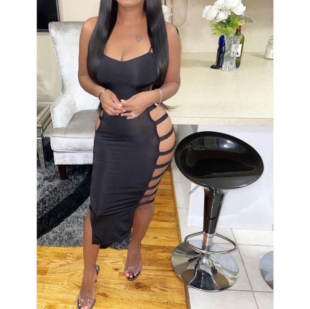 Women Midi Black Dress made by ( PoshByV)